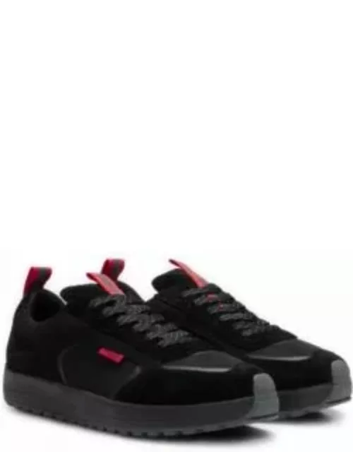 Suede trainers with driver sole- Black Men's Sneaker