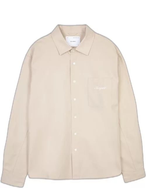 Axel Arigato Flow Overshirt Beige shirt with chest pocket and logo - Flow overshirt