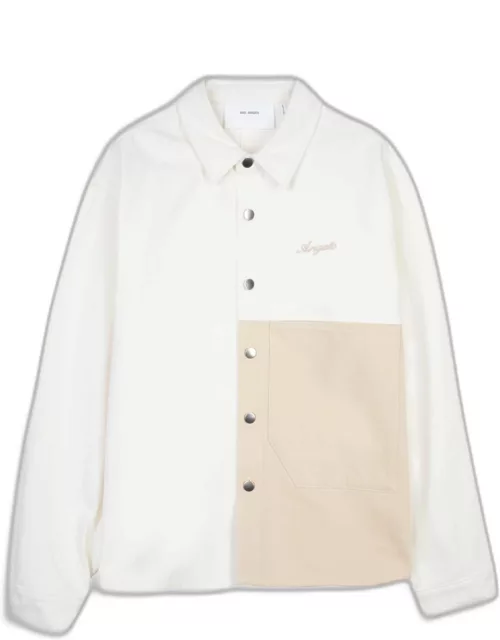 Axel Arigato Block Shirt Off white and beige colorblock overshirt - Block shirt