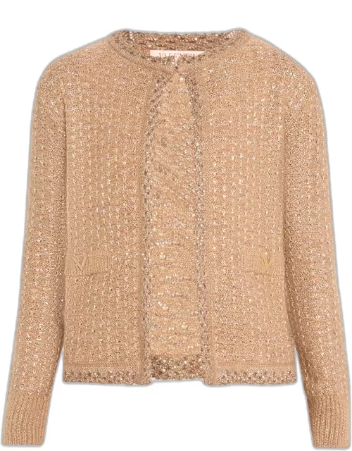 Sequined Knit Cardigan