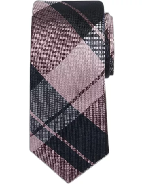 JoS. A. Bank Men's Simple Plaid Tie, Pink, One