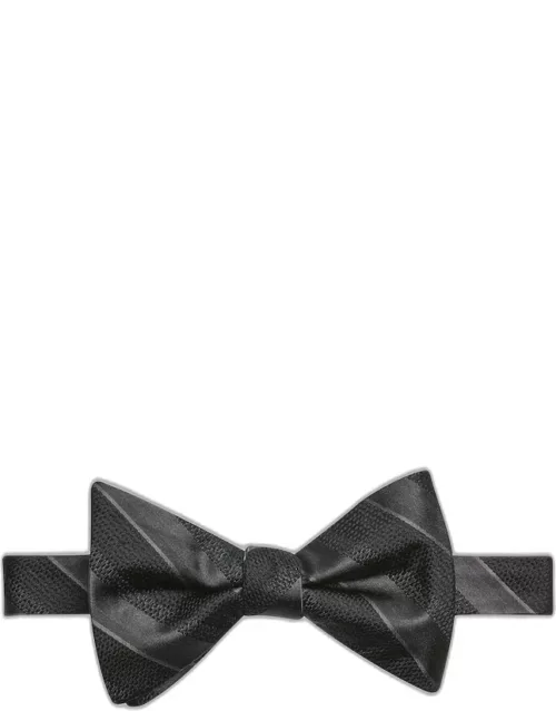 JoS. A. Bank Men's Reserve Collection Subtle Stripe Bow Tie, Black, One