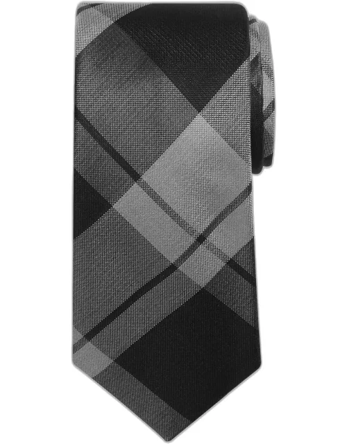 JoS. A. Bank Men's Simple Plaid Tie, Black, One
