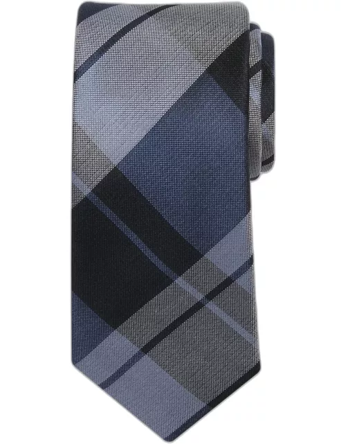 JoS. A. Bank Men's Simple Plaid Tie, Blue, One