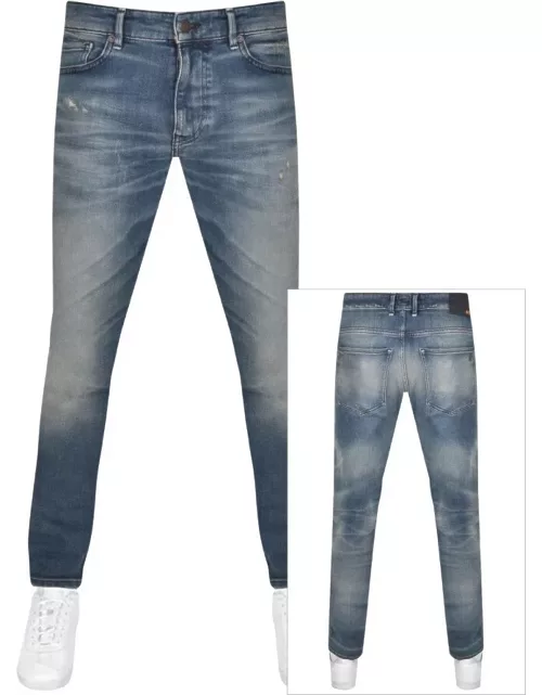 BOSS Delano Slim Tapered Mid Wash Jeans Blue