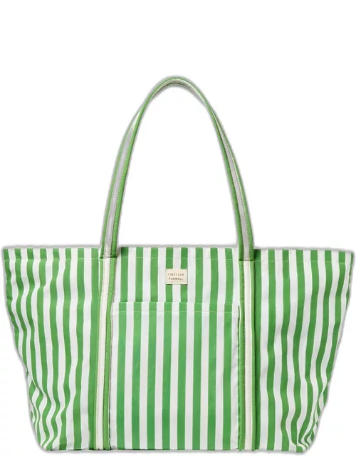 Dina Striped Nylon Tote Bag