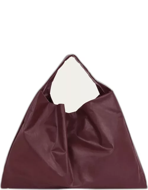 Oil Faux-Leather Shoulder Bag