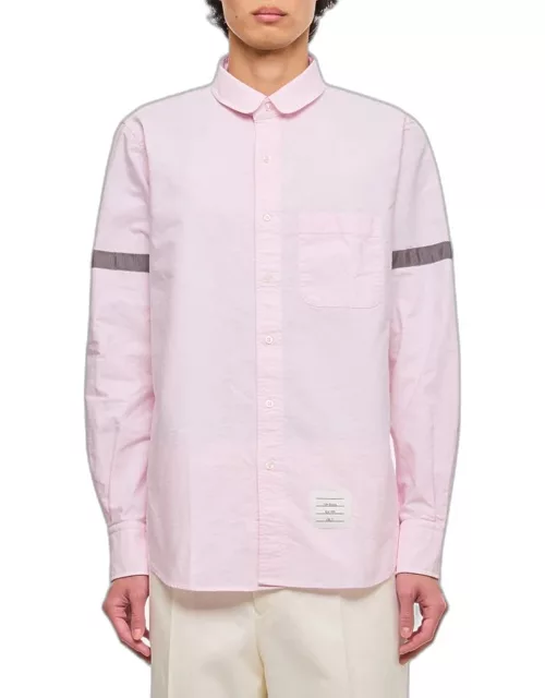 Thom Browne Straight Fit Mini Round Collar Cotton Shirt Rose