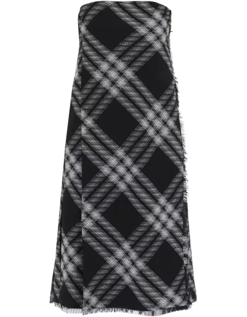 BURBERRY midi dress with check pattern