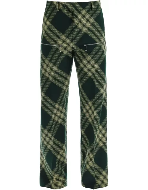 BURBERRY Straight cut checkered pant