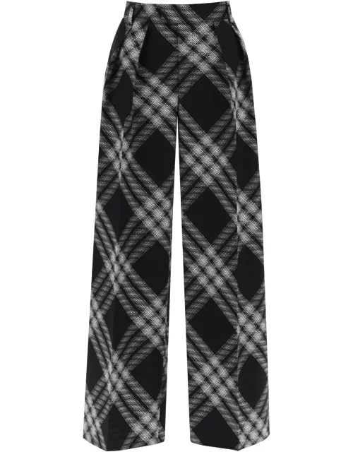 BURBERRY double pleated checkered palazzo pant