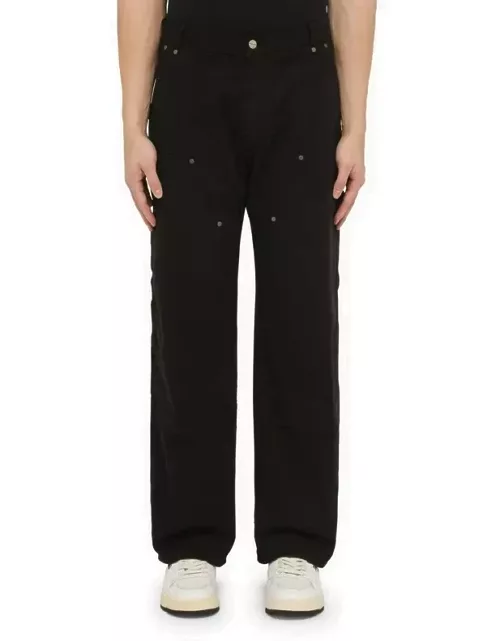 Black stretch cotton trouser