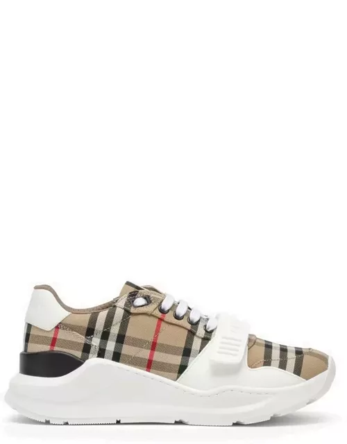 Check Pattern Leather Sneaker