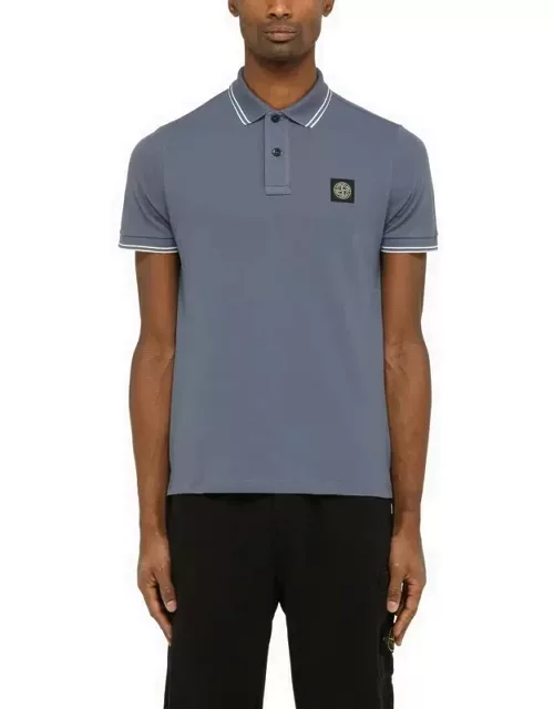 Aviation coloured short-sleeved polo shirt with logo