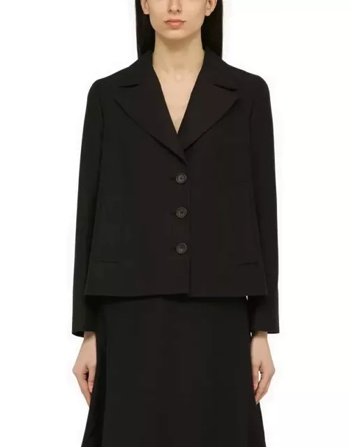 Black cotton short flared jacket