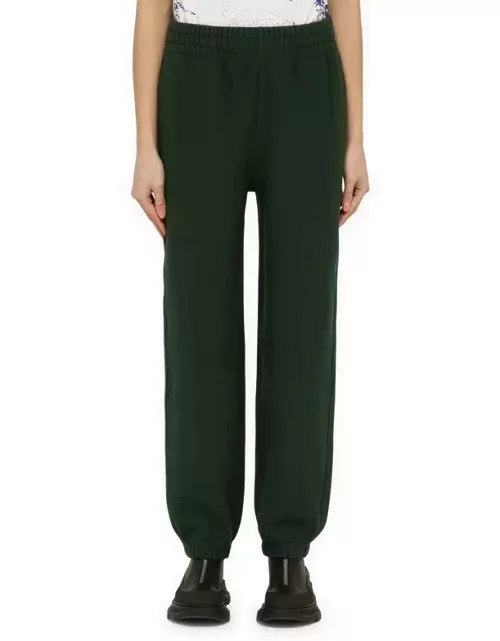 Dark green cotton jogging trouser