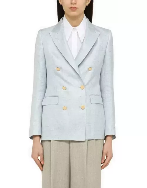 Light blue linen double-breasted jacket