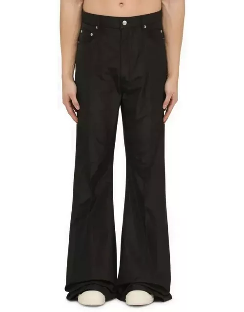 Black cotton flared trouser