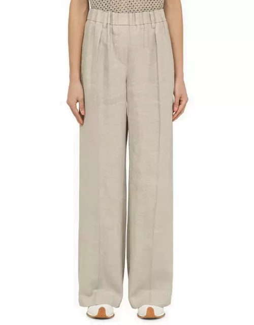 Light grey linen wide trouser