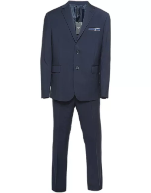 Fendi Navy Blue Wool Single Breasted Suit