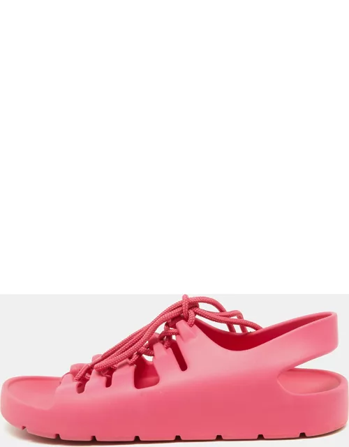 Bottega Veneta Pink Rubber Jelly Sandal