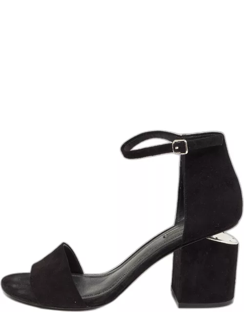 Alexander Wang Black Suede Abby Ankle Strap Sandal