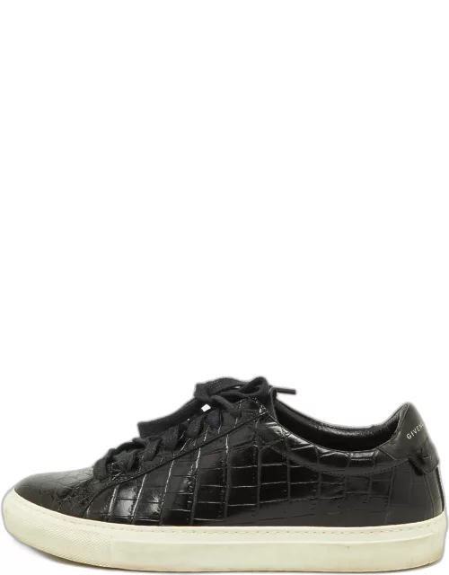 Givenchy Black Croc Embossed Leather Urban Street Sneaker