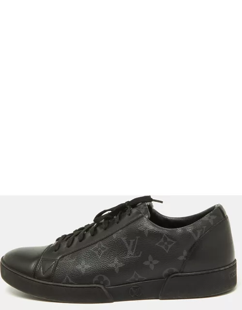 Louis Vuitton Black Leather and Monogram Eclipse Canvas Match Up Sneaker