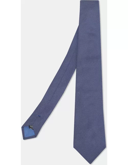 Boss By Hugo Boss Navy Blue Patterned Silk Tie