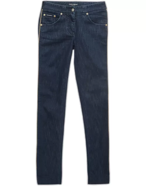 Dolce & Gabbana Navy Blue Side Stripe Denim Jeans S Waist 28''