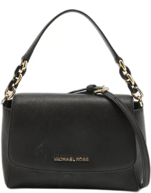 Michael Kors Black Safiano Leather Sofia Top Handle Bag