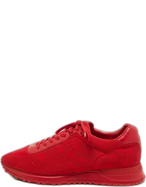 Louis Vuitton Red Leather and Mesh Runaway Damier Sneaker