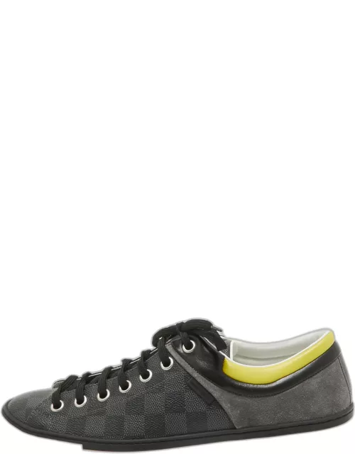 Louis Vuitton Black Canvas and Suede Graphite Low Top Sneaker