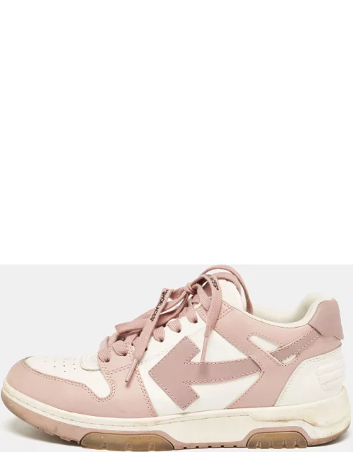 Off-White Pink/White Leather Lace Up Sneaker