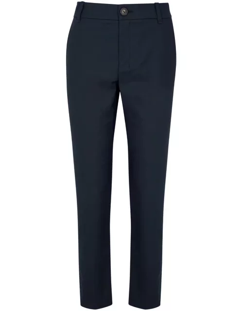 Vince Tapered Cotton-blend Trousers - Navy