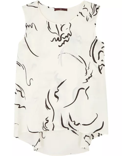 High Cue Printed Satin top - White And Black - 42 (UK10 / S)