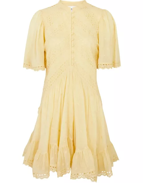 Isabel Marant étoile Slayae Broderie-anglaise Cotton Mini Dress - Yellow - 38 (UK10 / S)