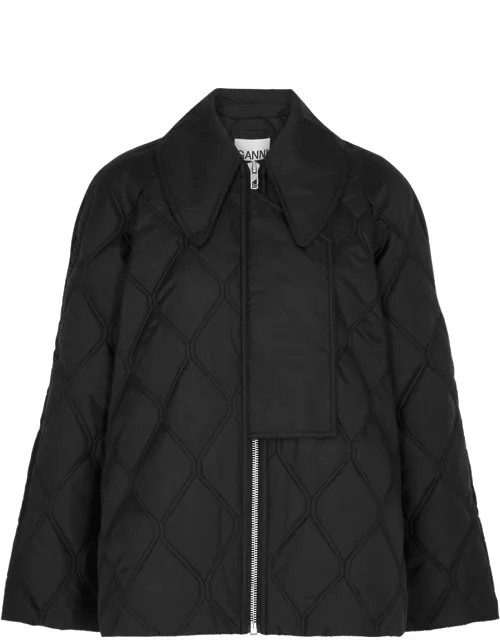 Ganni Quilted Ripstop Shell Jacket - Black - 38 (UK10 / S)