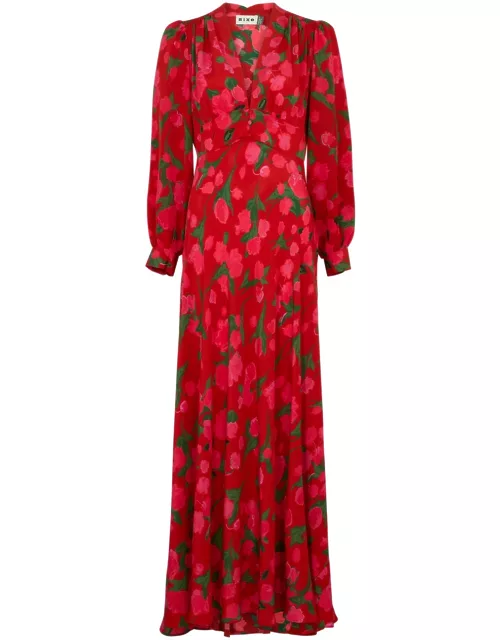 Rixo Emory Floral-print Silk Maxi Dress - Red - M (UK 12 / M)