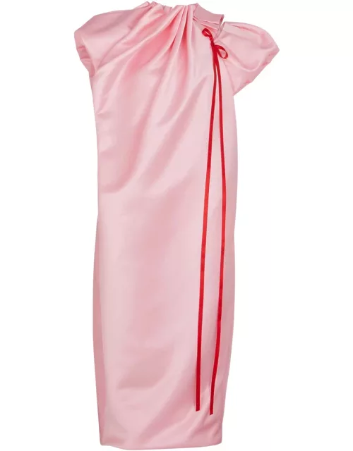Simone Rocha Bow-embellished Satin Midi Dress - Pink - 8 (UK8 / S)