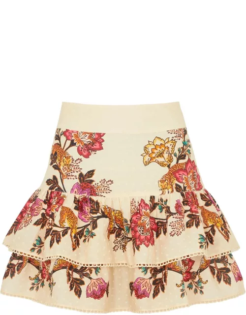 Farm Rio Printed fil Coupé Cotton Mini Skirt - Multicoloured - L (UK14 / L)