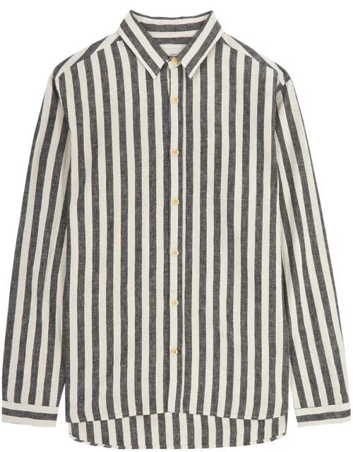 Oliver Spencer New York Striped Linen-blend Shirt - Black - 38 (C15 / S)
