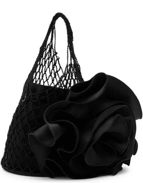 Magda Butrym Devana Small Crochet top Handle bag - Black