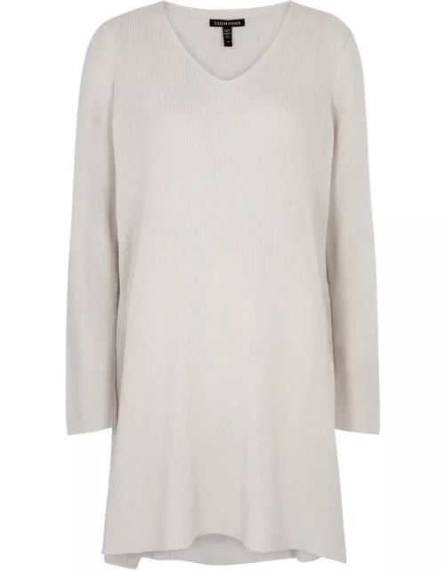 Eileen Fisher Knitted Cotton Tunic - Off White - M (UK 14-16 / L)