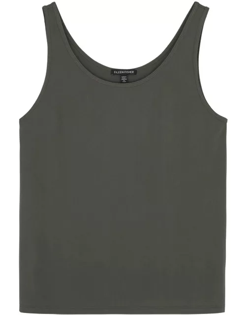 Eileen Fisher Silk-jersey Tank - Khaki - L (UK 18-20 / XL)