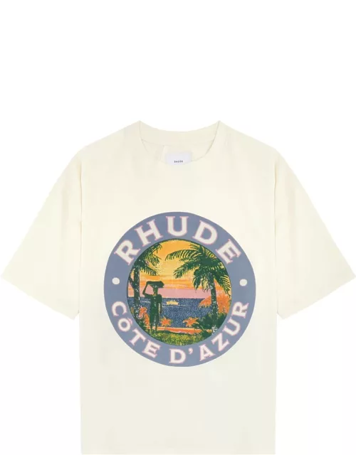 Rhude Lago Logo Cotton T-shirt - Crea