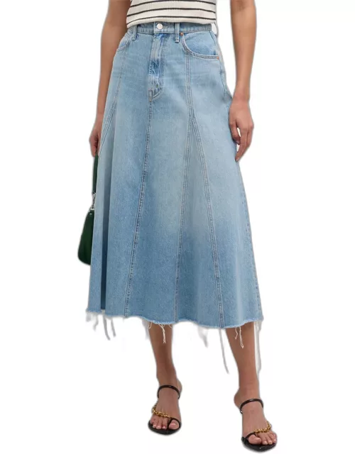 The Full Swing Denim Midi Skirt
