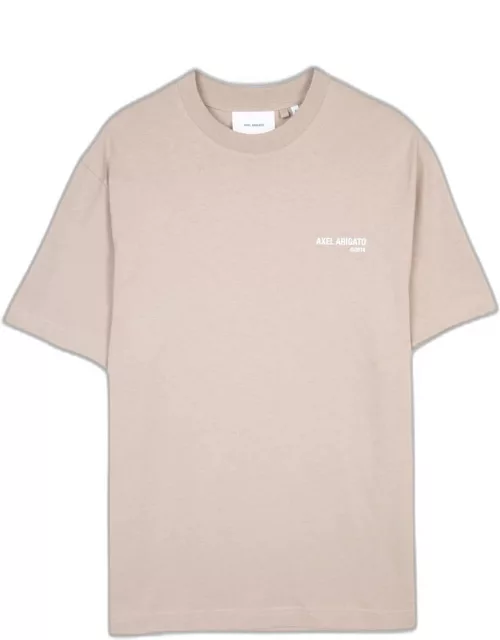 Axel Arigato Legacy T-shirt Beige cotton t-shirt with chest logo - Legacy t-shirt