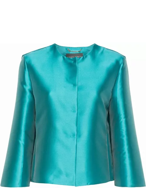 Alberta Ferretti Mikado Turquoise Jacket