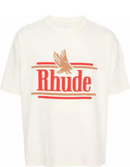 Rhude Cream Cotton T-shirt